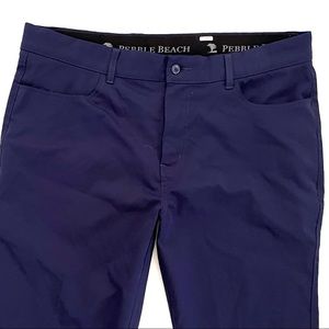Pebble Beach Mens Chino Pants 38 x 32 
Golf Athletic Navy Blue Polyester